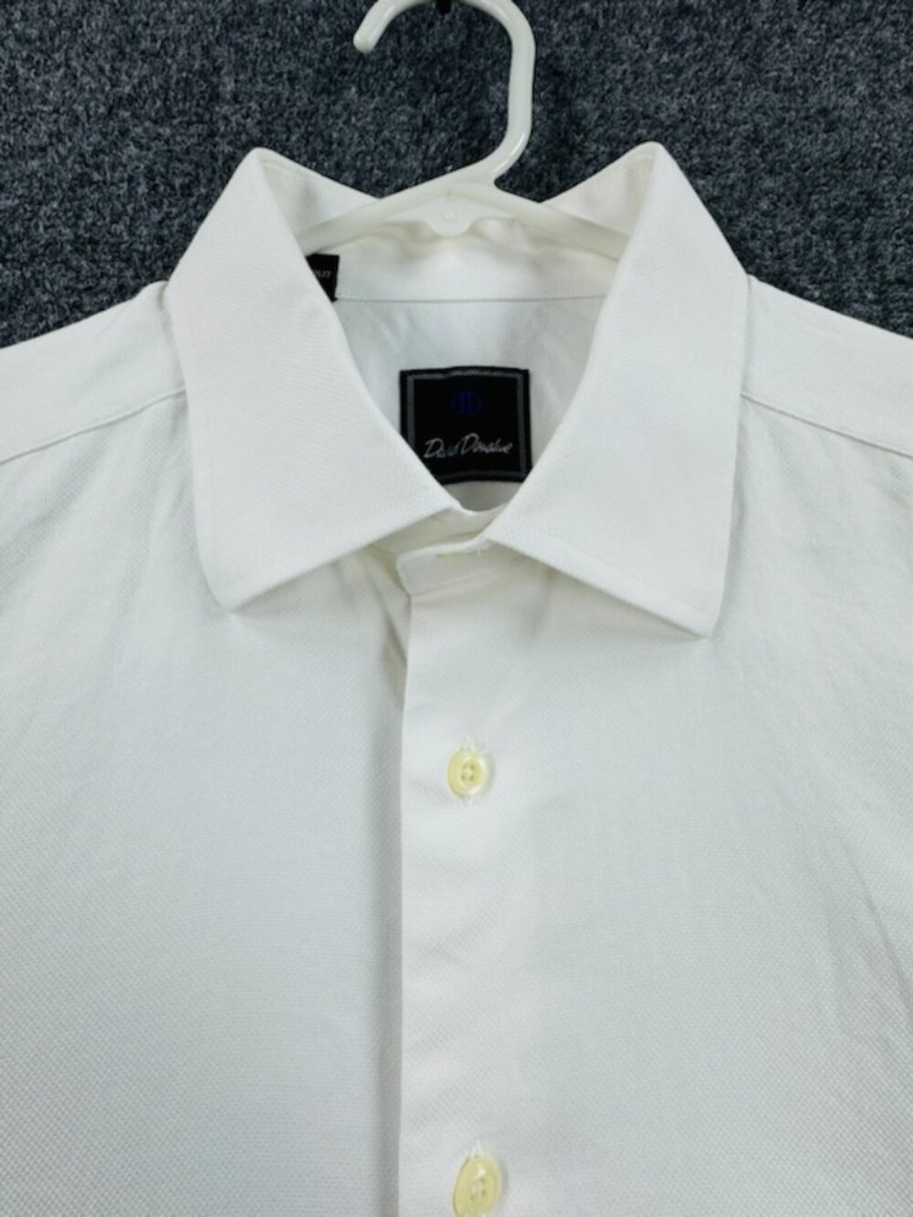 David Donahue White 17 34/35 All Cotton Shirt Business Office Mens Long Sleeve